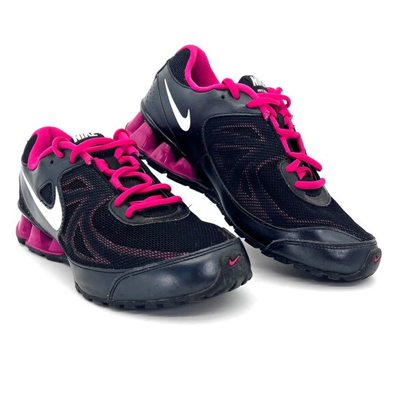 Nike Reax Run 7 Womens Running Shoes Size 8 Black Pink Jogging Workout Cushioned - Picture 1 of 14